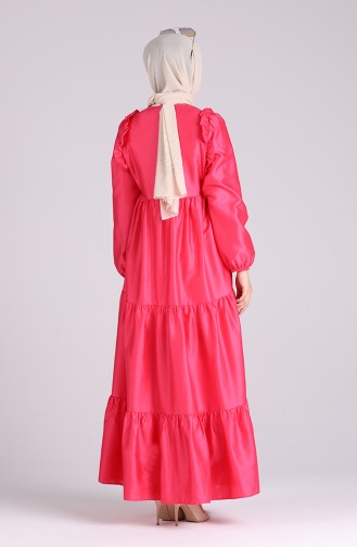 Elastic Sleeve Gathered Dress 3100-04 Coral 3100-04