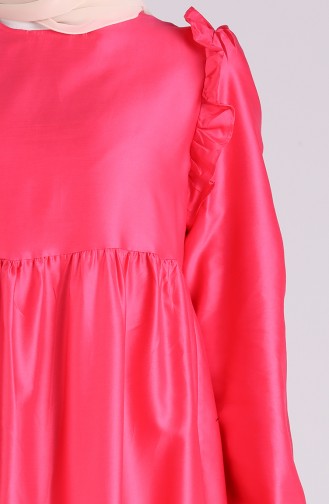 Elastic Sleeve Gathered Dress 3100-04 Coral 3100-04