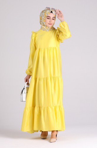 Gelb Hijab Kleider 3100-05