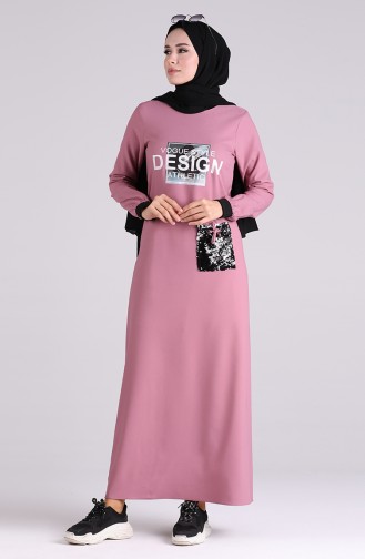 Robe Hijab Rose Pâle 0400-04