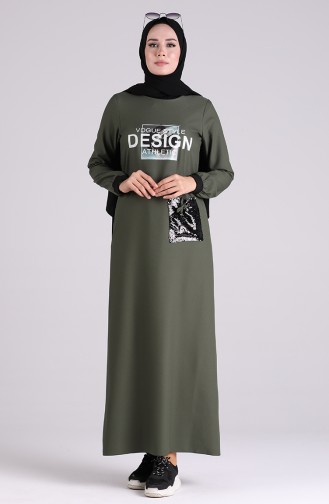 Khaki Hijab Kleider 0400-05