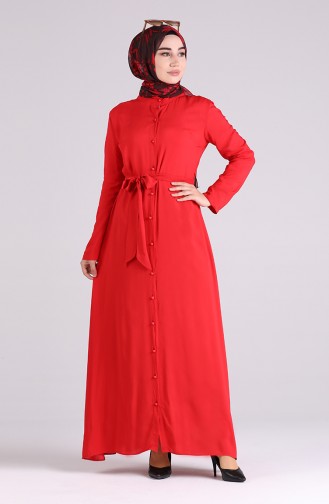 Rot Hijab Kleider 60181A-01