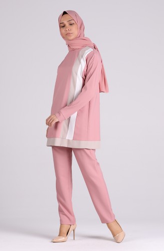 Striped Tunic Trousers Double Suit 0300-06 Dry Rose 0300-06