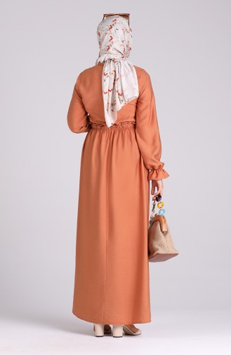 Tan Hijab Dress 7041-03