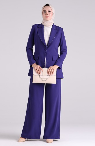 Beaded Jacket Trousers Double Suit 174000-01 Saxe Blue 174000-01