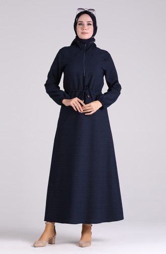 Dunkelblau Hijab Kleider 4325-02