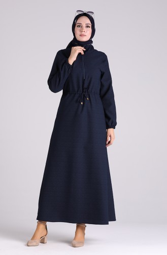 Navy Blue İslamitische Jurk 4325-02