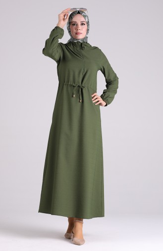 Khaki Hijab Kleider 4325-03