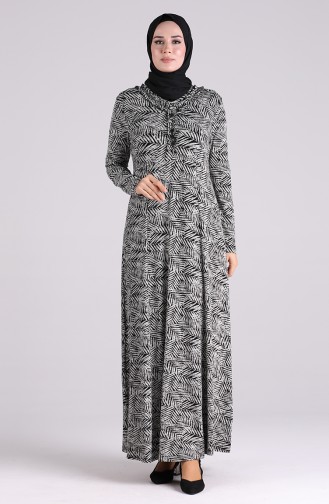 Patterned Dress 4673-01 Black 4673-01