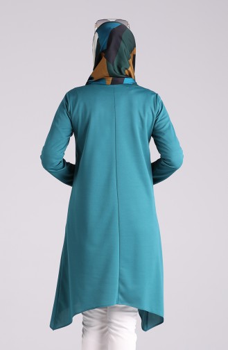 Kolyeli Asimetrik Tunik 2080-04 Petrol