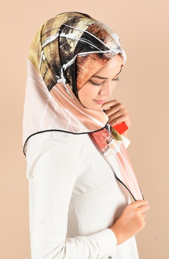 Armine Twill Eşarp 25832P-05 Bej Açık Hardal Siyah