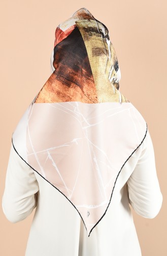 Armine Twill Eşarp 25832P-05 Bej Açık Hardal Siyah