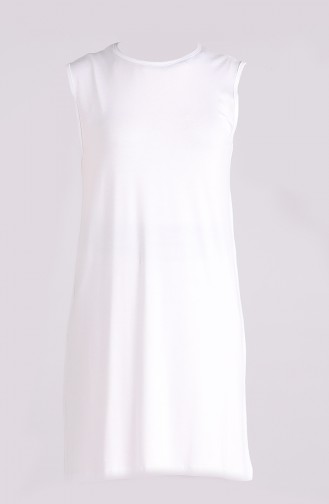 Dameshijab Zero Sleeve Saver Mouwloze Tuniek 4484 Wit 4484.Beyaz
