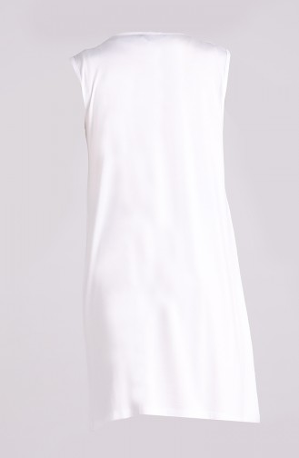 Dameshijab Zero Sleeve Saver Mouwloze Tuniek 4484 Wit 4484.Beyaz