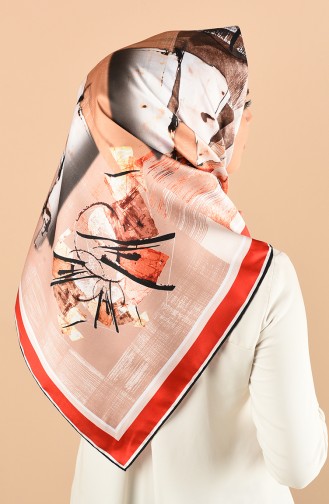 Coral Red Scarf 25727P-04