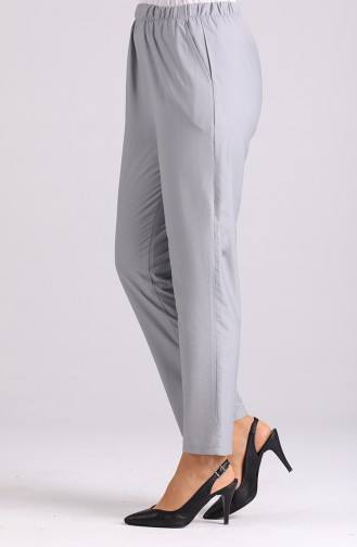 Elastic Waist Carrot Trousers 6864-04 Gray 6864-04