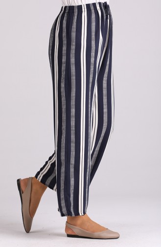Striped wide Leg Pants 2029-01 Navy Blue 2029-01