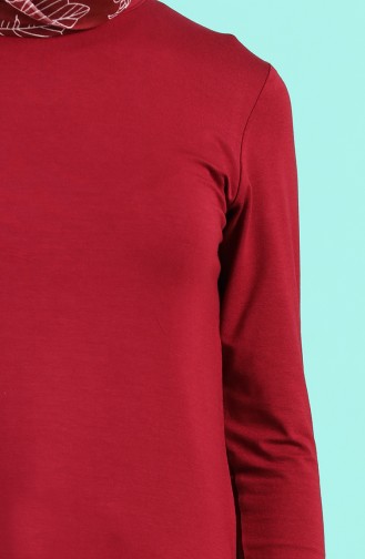 Düz Basic Tunik 2950-02 Mürdüm