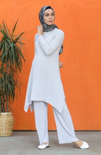 Asymmetric Tunic Trousers Double Suit 8147-03 Gray 8147-03