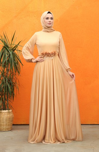Gold Hijab-Abendkleider 4800-01