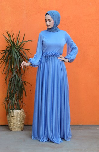 Indigo Hijab-Abendkleider 4800-04