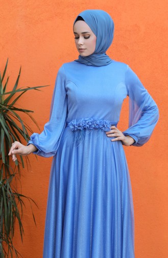 Indigo Hijab-Abendkleider 4800-04