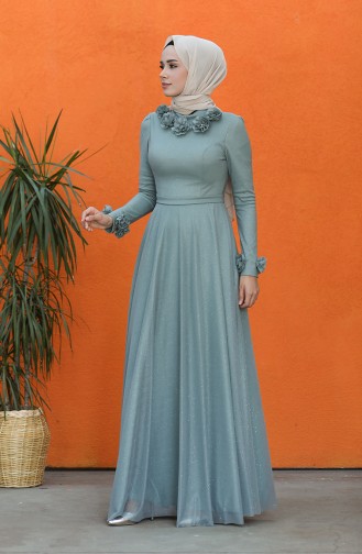 Silvery Evening Dress 4820-01 Sea Green 4820-01