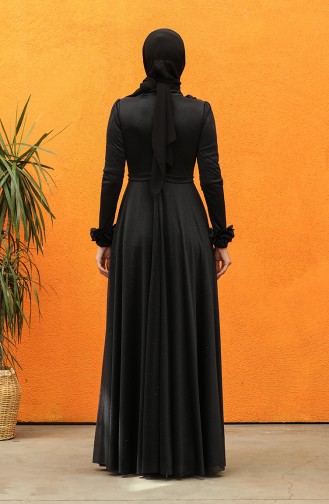 فساتين سهرة بتصميم اسلامي أسود 4820-02