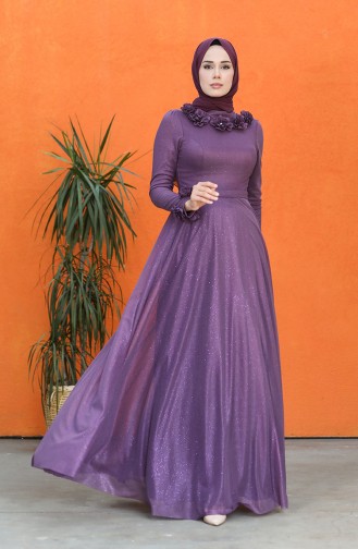 Lila Hijab-Abendkleider 4820-03