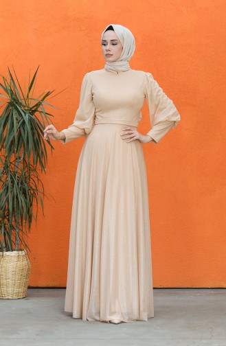 Lachsrosa Hijab-Abendkleider 4822-01