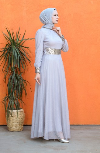 Silvery Evening Dress 4220-01 Gray 4220-01