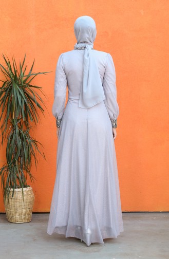 Grau Hijab-Abendkleider 4220-01