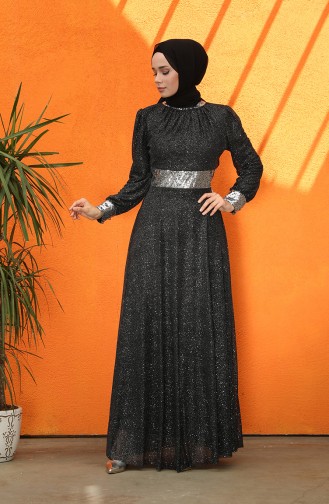 Schwarz Hijab-Abendkleider 4220-03