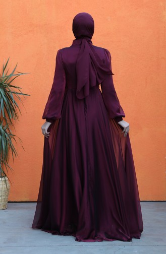 Zwetschge Hijab-Abendkleider 0057-02