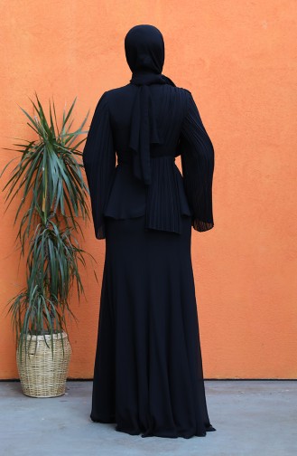 Schwarz Hijab-Abendkleider 0112-01