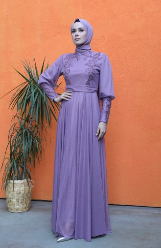 Dunkel-Lila Hijab-Abendkleider 5073-02