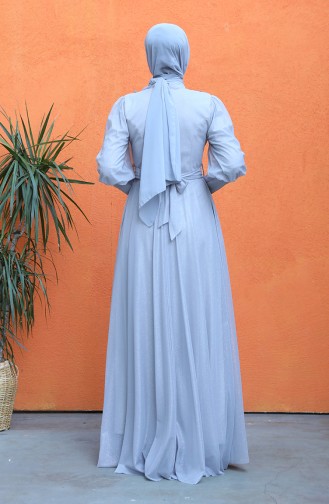 Grau Hijab-Abendkleider 5073-04