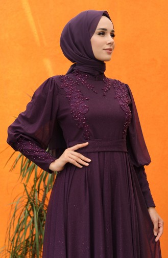 Purple İslamitische Avondjurk 5073-05