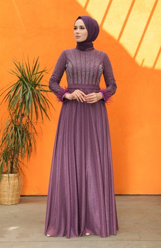Lila Hijab-Abendkleider 5074-02