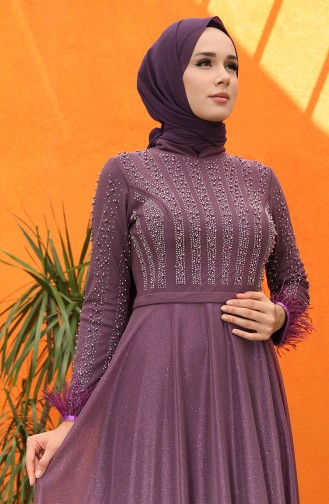 Lila Hijab-Abendkleider 5074-02