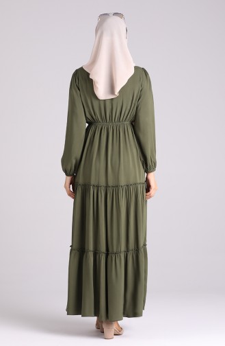 Khaki Hijab Kleider 3003A-01