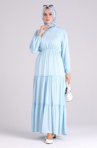 Babyblau Hijab Kleider 3003A-06