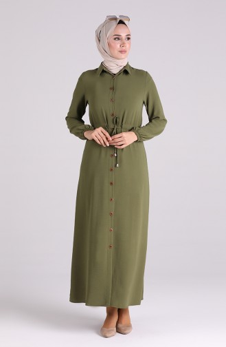 فستان أخضر جيشي 5388-18