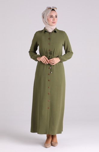 Armeegrün Hijab Kleider 5388-18