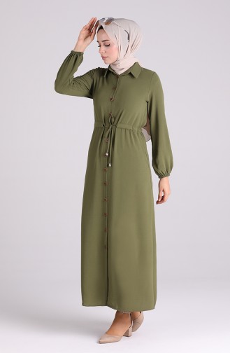 فستان أخضر جيشي 5388-18