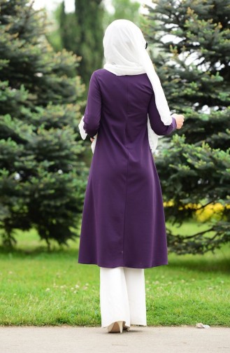 Long Tunic with Necklace 3047-05 Purple 3047-05