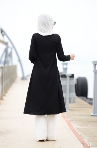 Long Tunic with Necklace 3047-06 Black 3047-06