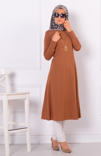 Long Tunic with Necklace 3047-04 Tobacco 3047-04