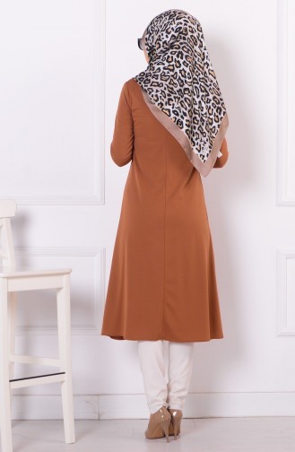 Kolyeli Uzun Tunik 3047-04 Taba