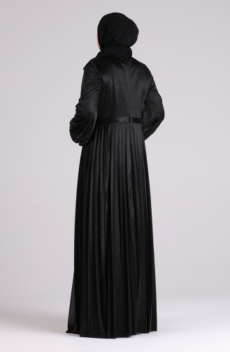 Plus Size Pleated Evening Dress 4828-01 Black 4828-01